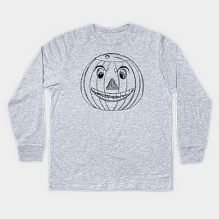 Halloween Pumpkin Face Jack-O'-Lantern Kids Long Sleeve T-Shirt